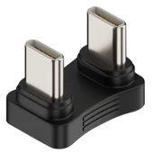 Type-C to Type-C 180° Dirsek Adaptör | 65W Hızlı Şarj & 480Mbps Veri Aktarımı | Erkek - Erkek Uçlu - 1