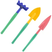 Hobi 3'lü Set Çapa Tırmık Metal Bahçe Tarla Çim Peyzaj Bitki Çiçek Ekme Toprak İşleme Küreği Küçük - 5