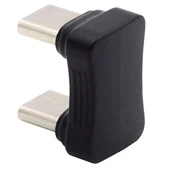 Type-C to Type-C 180° Dirsek Adaptör | 65W Hızlı Şarj & 480Mbps Veri Aktarımı | Erkek - Erkek Uçlu - 2