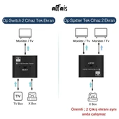 8K DisplayPort Switch | Çift Yönlü Geçiş, Uzaktan Kumanda ile 8K@30Hz - 4K@120Hz Destekli - 4