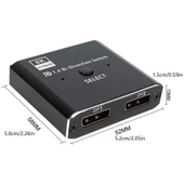 8K DisplayPort Switch | Çift Yönlü Geçiş, Uzaktan Kumanda ile 8K@30Hz - 4K@120Hz Destekli - 3