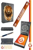 Galatasaray Orijinal Çift Yön Baskılı Şal Kaşkol Atkı Hibrit Tk Kalem Seti Aslan Baskılı Ahşap Kutu thumbnail 1