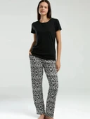 Arnetta Kadın Siyah Kısa Kol Pijama Takım 3241 thumbnail 1