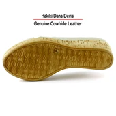 Erkan Saçmacı Astrid Bej Hakiki Deri Çapraz Bantlı Mantar Taban Görünümlü Dolgu Topuklu Sandalet - 7