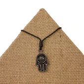 Hint Eli Hamsa Üçüncü Göz Siyah Kolye - 1
