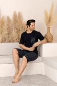 Nisanca Sportif %100 Pamuk Şortlu Erkek Pijama Takımı - 1