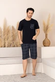 Nisanca Sportif %100 Pamuk Şortlu Erkek Pijama Takımı - 10