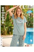 Aydoğan Kadın Yeşil Viskon Kısa Kollu Pijama Takımı 240031 - 1
