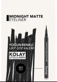 Flormar Midnight Matte Keçe Uçlu Mat Likit Göz Kalemi 001 Black - 3