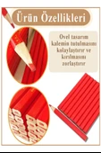 Marangoz Kalem Siyah Oval 24 Adet 1 Paket Kalın Oval Marangoz İnşaat Kalemi Aşap Beton İşaretleme Kalemi Kalın Kalem - 4