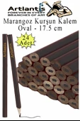 Marangoz Kalem Siyah Oval 24 Adet 1 Paket Kalın Oval Marangoz İnşaat Kalemi Aşap Beton İşaretleme Kalemi Kalın Kalem - 1