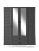 FİNİKE MDF 4 KAPILI DOLAP - ANTRASİT - 1