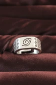 Gümüş Renk Motifli Ayarlamalı Erkek Yüzük - 1