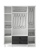 FİNİKE MDF 4 KAPILI DOLAP - ANTRASİT - 2