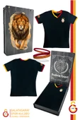 Galatasaray Orijinal Lisanslı Siyah Basic Çocuk T-shirt + Bileklik Set Hediyelik Ahşap Kutulu - 1