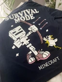 "Minecraft" Baskılı Erkek Çocuk Takımı (Siyah) - 6