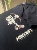 "Minecraft" Baskılı Erkek Çocuk Takımı (Siyah) - 7