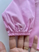 Kalp Detaylı Pembe Gömlek ve Koyu Mavi Kot Pantolon Takım - 9