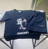 "Minecraft" Baskılı Erkek Çocuk Takımı (Siyah) - 3