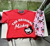 "The Original Mickey" Kırmızı Tişört ve Mickey Desenli Tayt Takım - 2