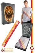Galatasaray Orijinal Lisanslı Match Day Gri T-Shirt + Şal Kaşkol Set Hediyelik Ahşap Kutulu - 1