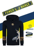 Fenerbahçe Orijinal Lisanslı Kapüşonlu Kolej Sweat + Bileklik ve Şal Kaşkol Set thumbnail 1