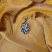 Fısıltı Çiçeği Bronz Çini Taşlı Çelik Zincir Kolye thumbnail 2