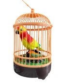 Deprem Habercisi Sesli Büyük İkili KAFESLİ Mega KUŞ CENNETİ Oyuncak Öten Kuş - 4