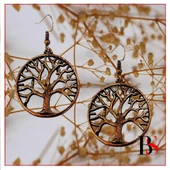 Bronz Renk Hayat Ağacı Kadın Küpe - 2
