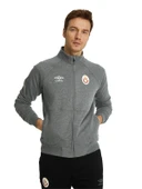 Galatasaray Orijinal Lisanslı Dik Yaka Fermuarlı Gri Sweat - 2