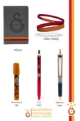 Galatasaray Orijinal Lisanslı Premium Kalem Bileklik Bloknot Silgi Hediyelik Set - 2