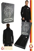 Galatasaray Orijinal Lisanslı Kapüşonlu Siyah Fermuarlı Hoodie Hediyelik Ahşap Kutulu - 1