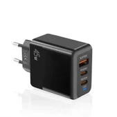 ALLY PD40 2xType-C + USB QC3.0 PD 45W Hızlı Sarj Adaptörü Sarj Başlığı Siyah thumbnail 1