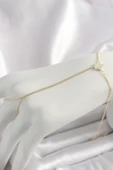 Pirinç Gold Renk Su Yolu Zirkon Taşlı Yıldız Model Kadın Şahmeran - TJ-SN623 - 1