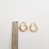 İstiridye Altın Küpe 14 Ayar 2,0 cm - 4