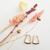 Altın Küpe 14K 585 Parlak Çanta Tasarım  1,8 cm Zarif Küpe - 1