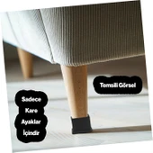 Masa Sandalye Sehpa Ayak Tapası Kare Tıpa Papuç Takoz 40 mm x 40 mm Parke Zemin Koruyucu 8 Adet - 4