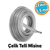 Çelik Telli Misina Motorlu Tırpan Yuvarlak Çim Ot Biçme Teli Güçlü Performans 3.5 mm 23 Metre - 1