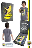 Fenerbahçe Orijinal Renkli Logo Sıfır Yaka Çocuk T-Shirt Hediyelik Ahşap Kutulu - 1