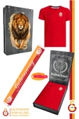 Galatasaray Orijinal Lisanslı Umbro V Yaka Kırmızı T-Shirt + Bileklik + Atkı Set Hediye Ahşap Kut thumbnail 1