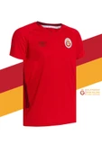 Galatasaray Orijinal Lisanslı Umbro V Yaka Kırmızı T-Shirt + Bileklik + Atkı Set Hediye Ahşap Kut thumbnail 5