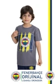 Fenerbahçe Orijinal Renkli Logo Sıfır Yaka Çocuk T-Shirt Spor Bileklik Hediyelik Set Ahşap Kutulu - 2