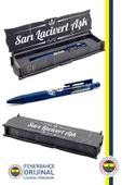 Fenerbahçe Orijinal Renkli Logo Sıfır Yaka Çocuk T-Shirt Uçlu Kalem Hediyelik Set Ahşap Kutulu - 3