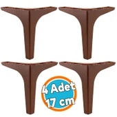 Mobilya Kanepe Sehpa TV Ünitesi Koltuk Ayağı 17 cm Kahverengi Baza Ayak 4 Adet thumbnail 1