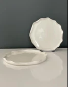 TANTİTONİ WAVE BEYAZ PORSELEN 2 Lİ PSTA TABAĞI 17,9 CM - 1