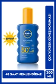 SUN SPF50 Yüksek Güneş Koruyucu ve Nemlendirici Vücut Spreyi 200ml, UVA UVB Koruması, Suya Dayanıklı - 1