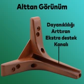 Mobilya Tv Ünitesi Konsol Koltuk Kanepe Destek Ayağı 17 Cm Ahşap Desenli Ayakları 6'lı Set thumbnail 4