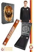 Galatasaray Orijinal Lisanslı Sıfır Yaka Siyah Sweat Şal Kaşkol Set Hediyelik Ahşap Kutulu thumbnail 1
