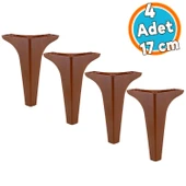Mobilya Kanepe Sehpa TV Ünitesi Koltuk Ayağı 19 cm Ahşap Desenli Kahverengi Baza Ayak 4 Adet thumbnail 1