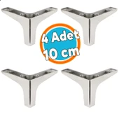 Mobilya Kanepe Sehpa TV Ünitesi Koltuk Ayağı 10 cm Parlak Krom Baza Ayak 4 Adet thumbnail 1